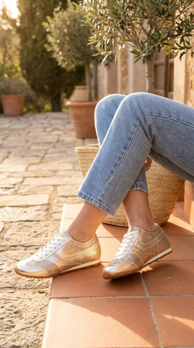 Golden Casual Sneaker For Women AT7432