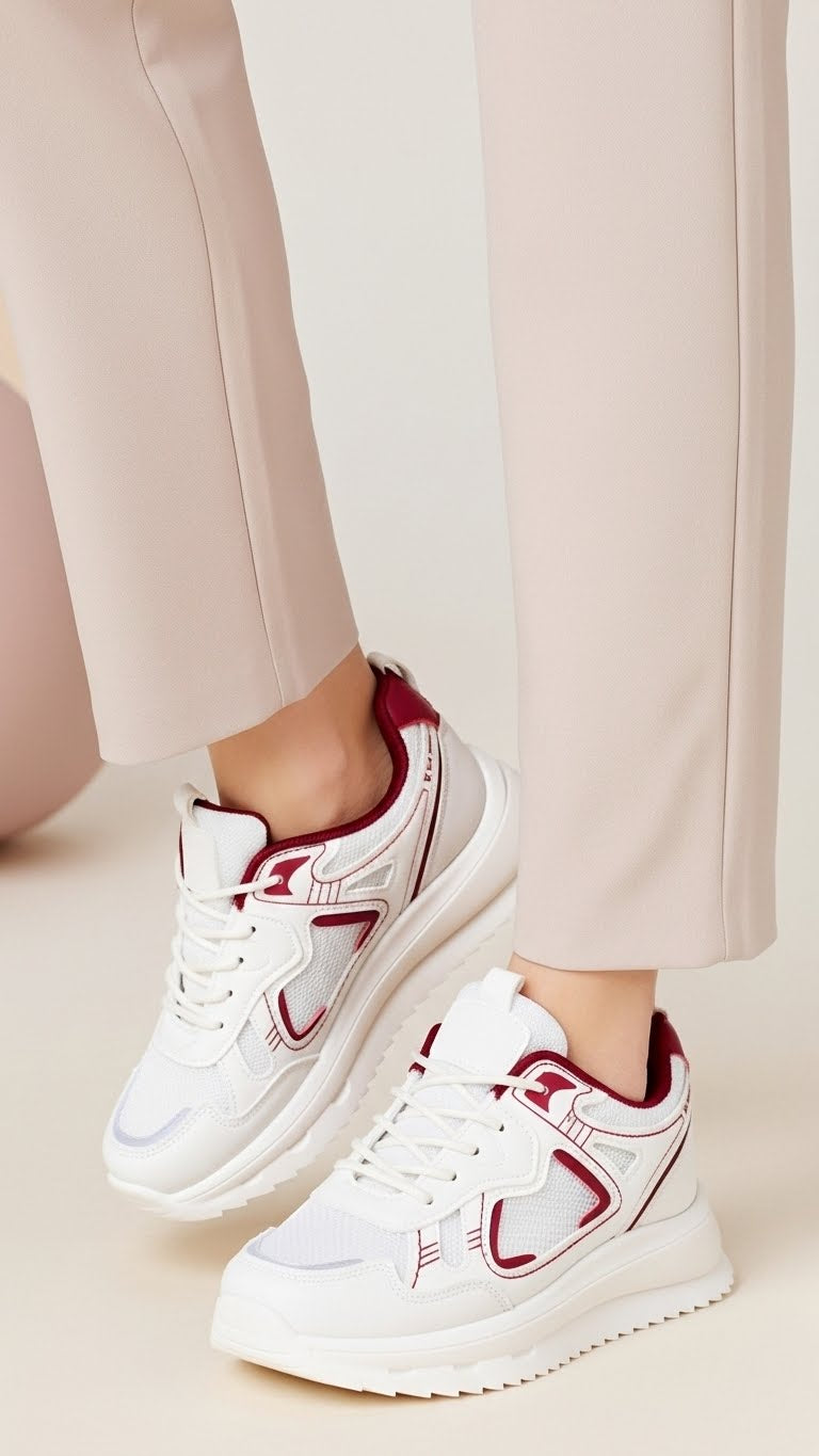 Red Casual Sneaker For Ladies AT7447