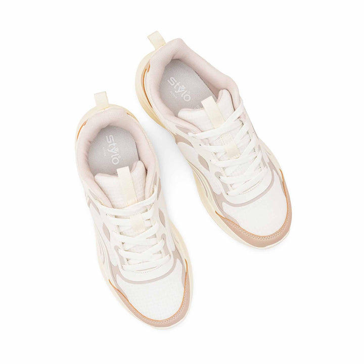 Beige Casual Sneaker For Ladies AT7470