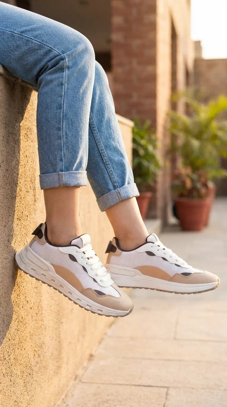 Beige Casual Sneaker For Women AT7472