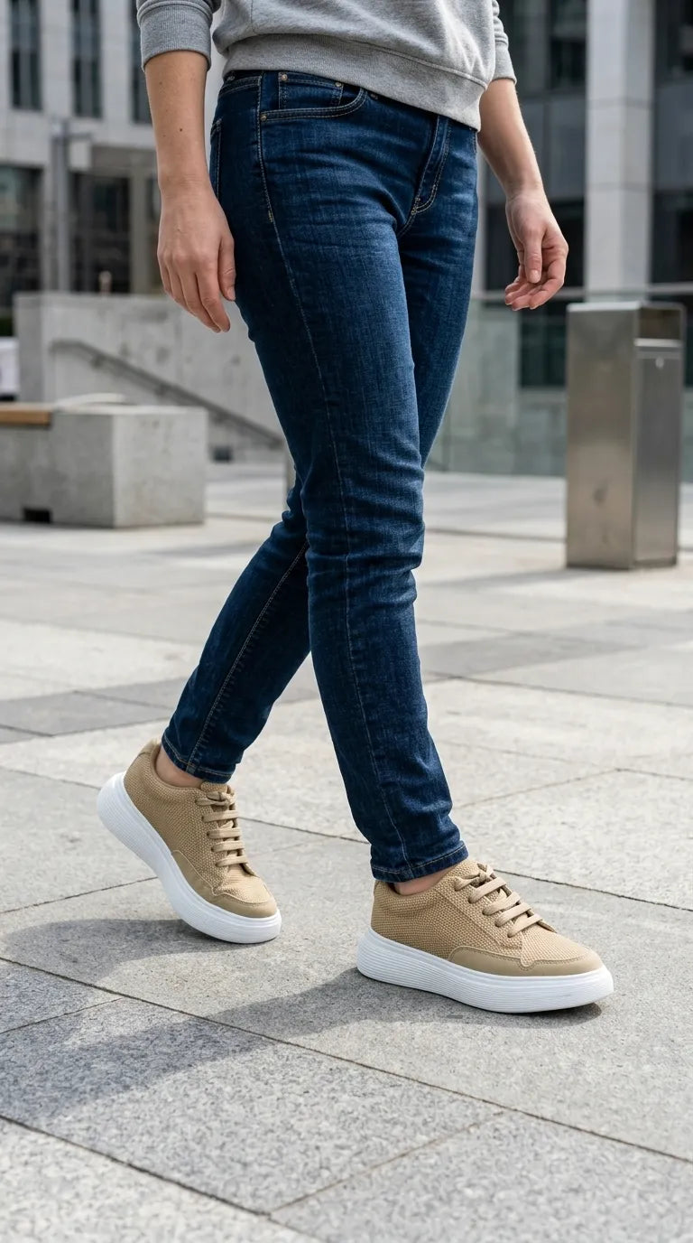 Beige Sneaker For Ladies AT7555