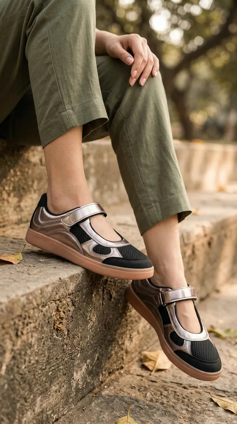 Black Casual Sneaker For Women AT9102
