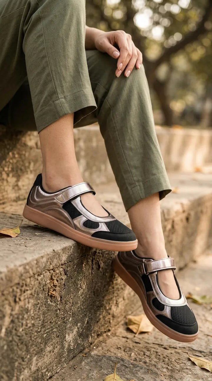 Black Casual Sneaker For Women AT9102