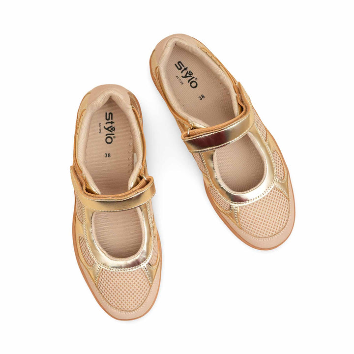 Golden Casual Sneaker For Women AT9102