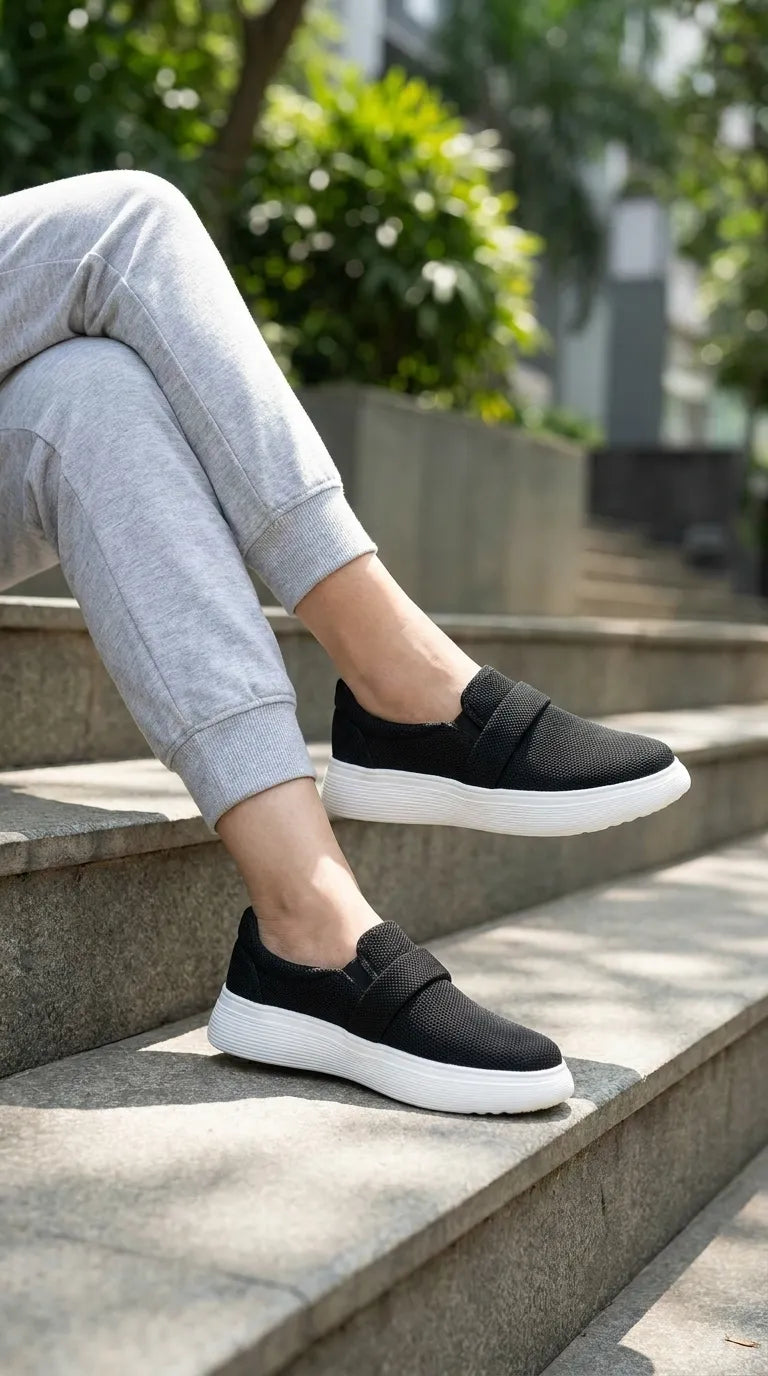 Black Casual Sneaker For Women AT9115