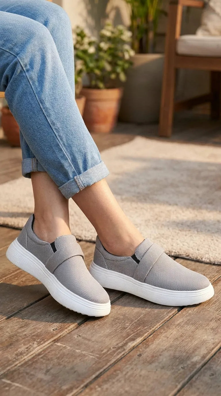 Grey Casual Sneaker For Women AT9115