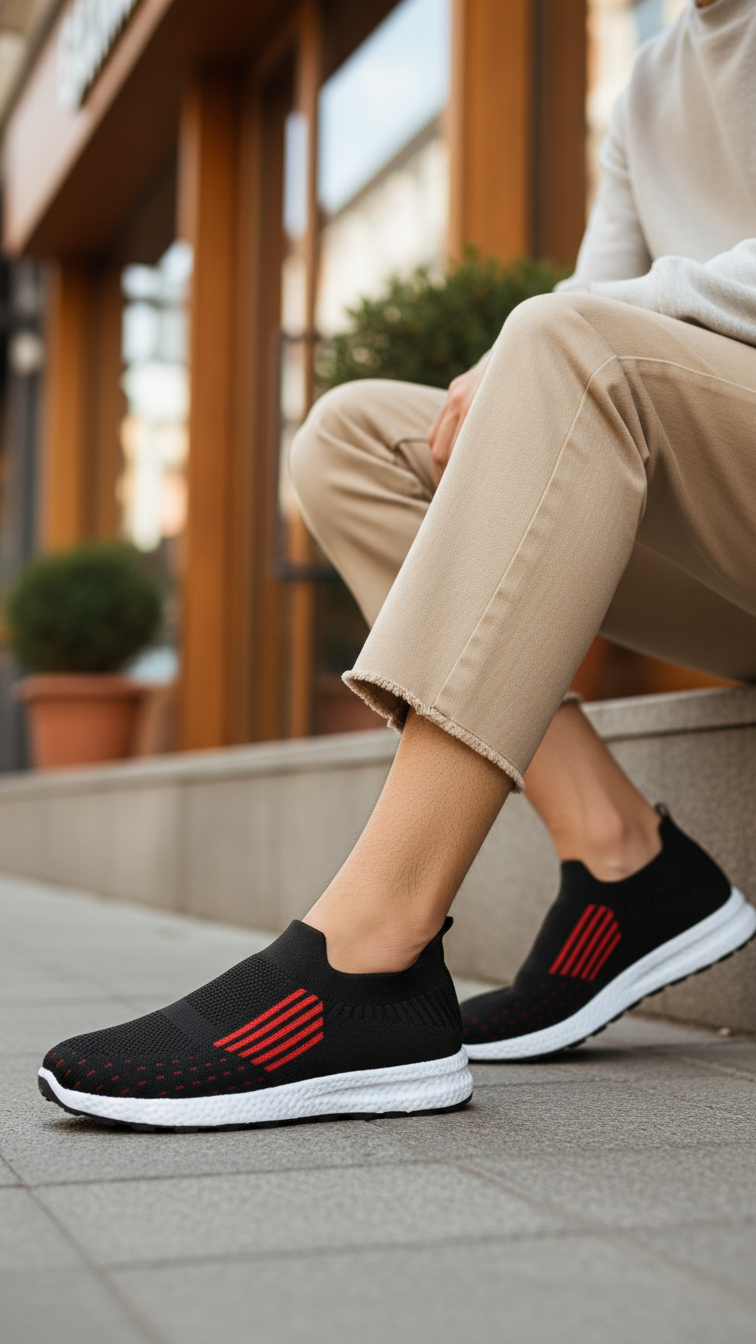 Black Casual Sneaker For Women AT9116