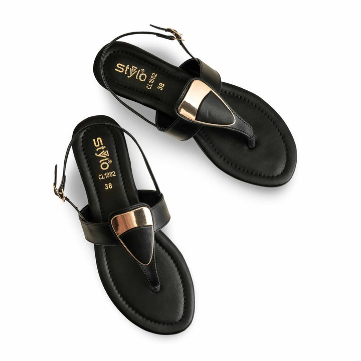 Black Casual Chappal CL1882