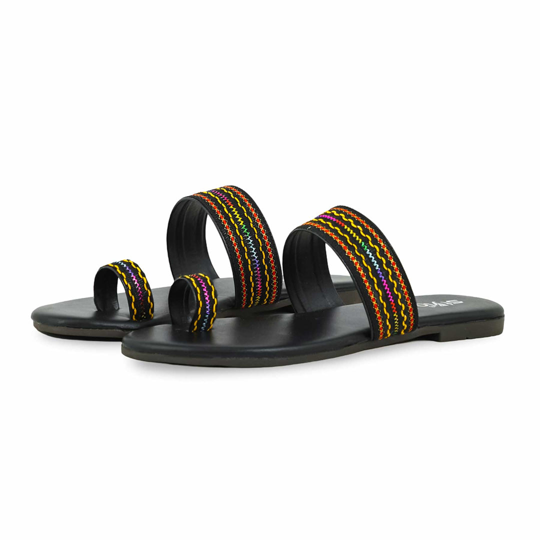 Black Casual Chappal CL1907