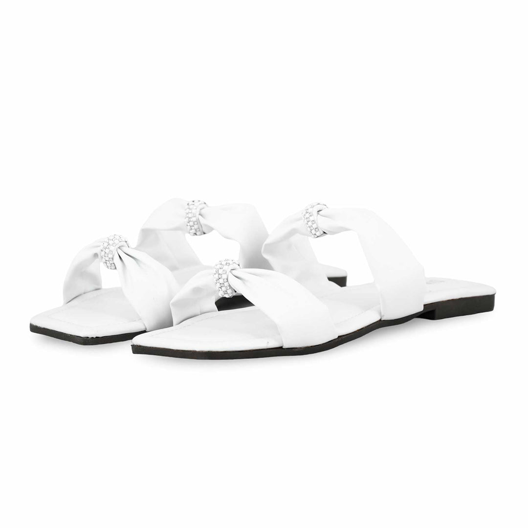 White Casual Slipper For Ladies CL1918