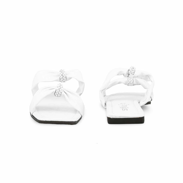 White Casual Slipper For Ladies CL1918