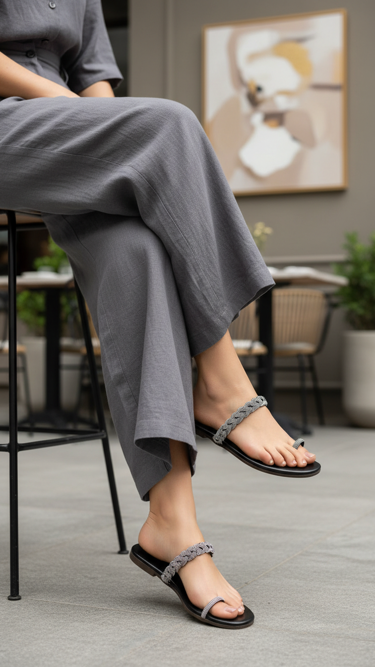 Black Casual Chappal CL1921