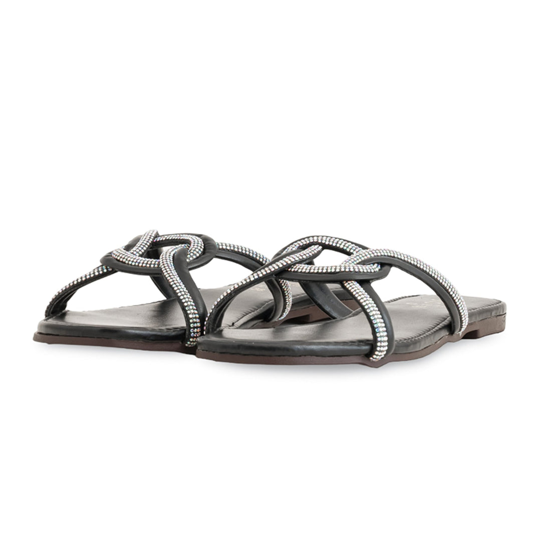 Black Casual Slipper For Ladies CL1943