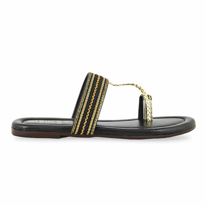 Black Casual Chappal For Ladies CL1975