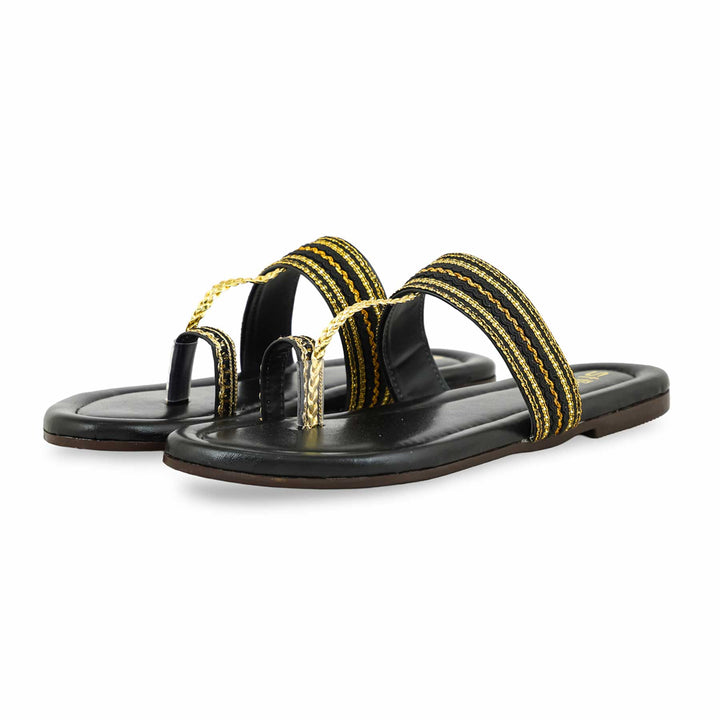 Black Casual Chappal For Ladies CL1975
