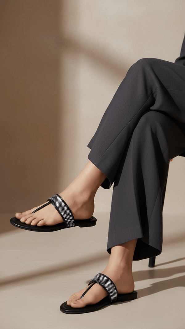 Black Casual Chappal For Ladies CL1988