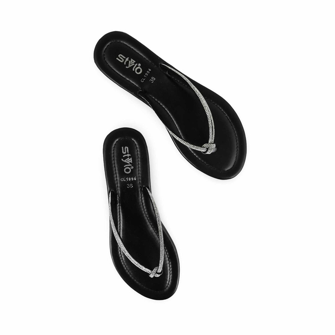 Black Casual Chappal For Women CL1994