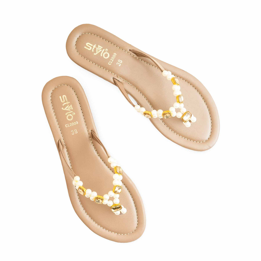 Beige Casual Chappal For Ladies CL2000