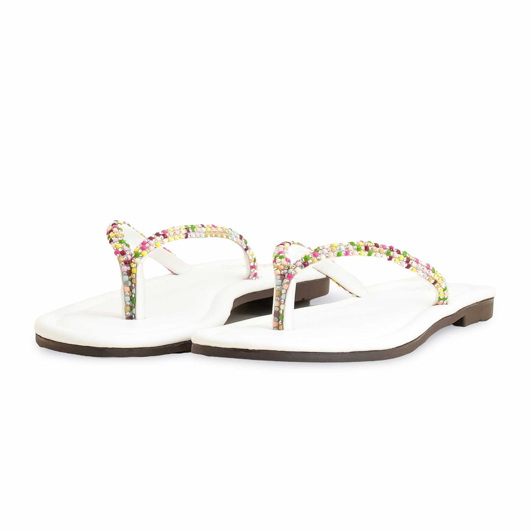 White Casual Chappal For Women CL2030