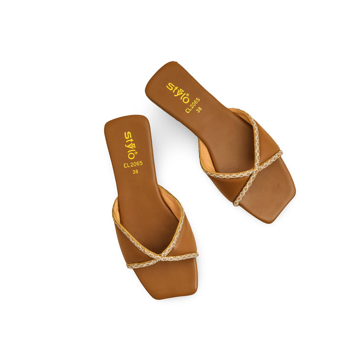 Beige Casual Slipper For Women CL2065