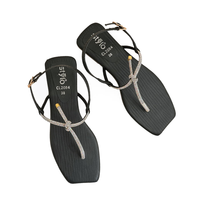 Black Casual Chappal CL2084