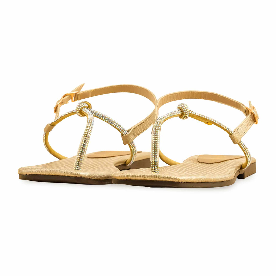 Golden Casual Chappal For Ladies CL2084