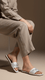 Silver Casual Slipper For Ladies CL2106