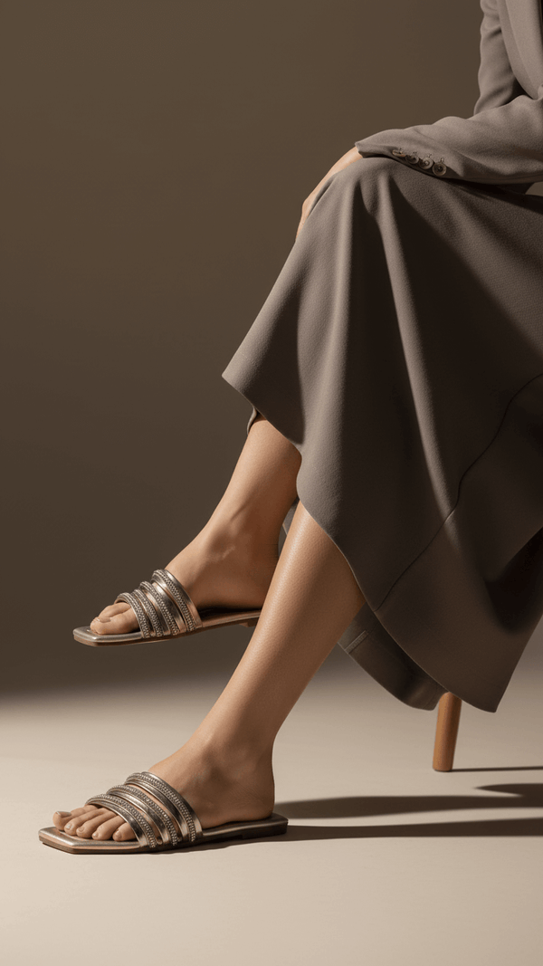 Grey Casual Slipper For Women CL2109
