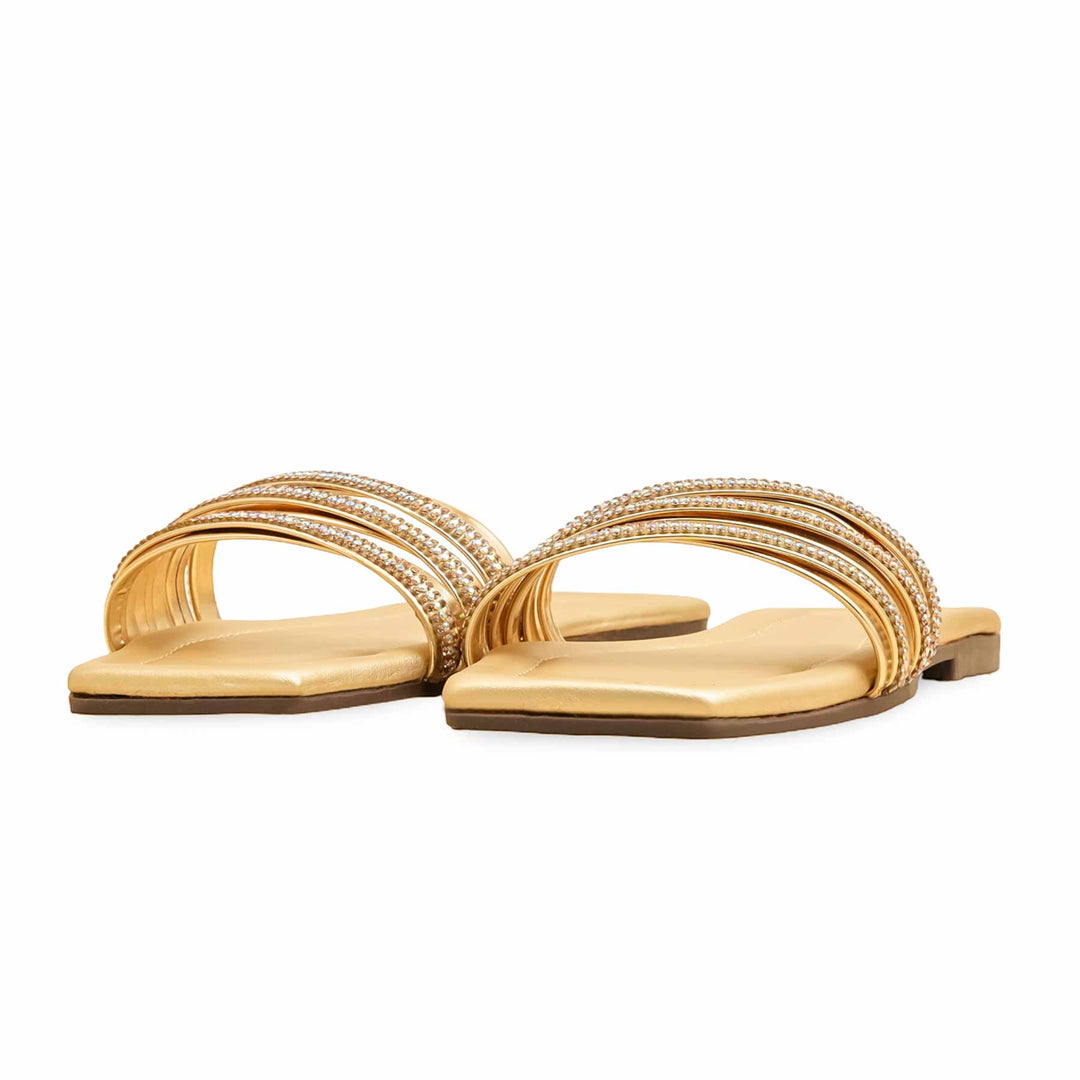 Golden Casual Slipper For Women CL2109