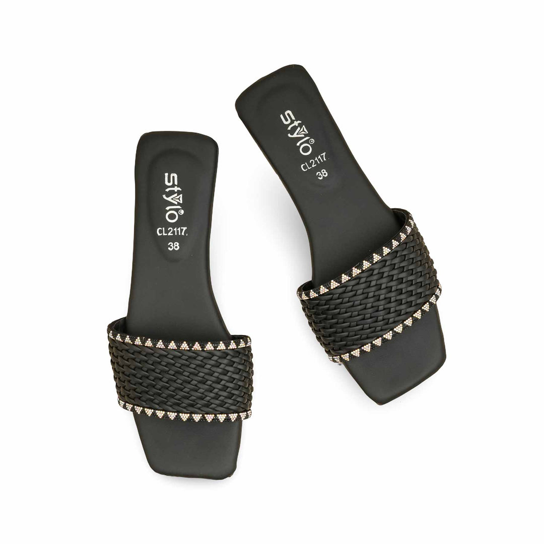 Black Casual Slipper For Ladies CL2117