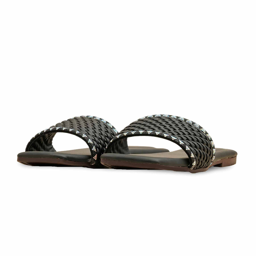 Black Casual Slipper For Ladies CL2117