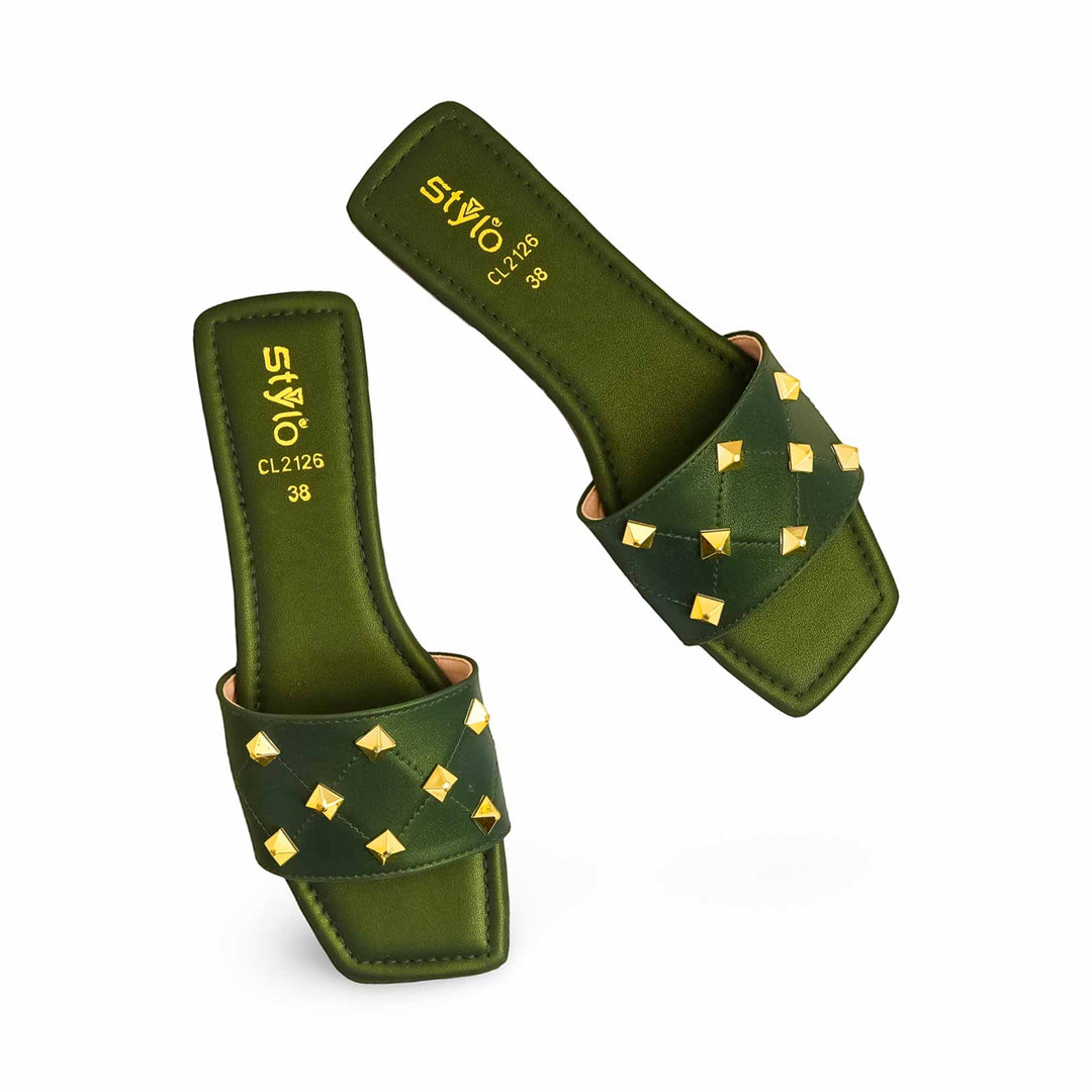 Green Casual Slipper CL2126