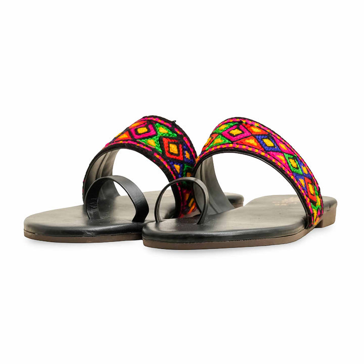 Black Casual Chappal For Women CL2134