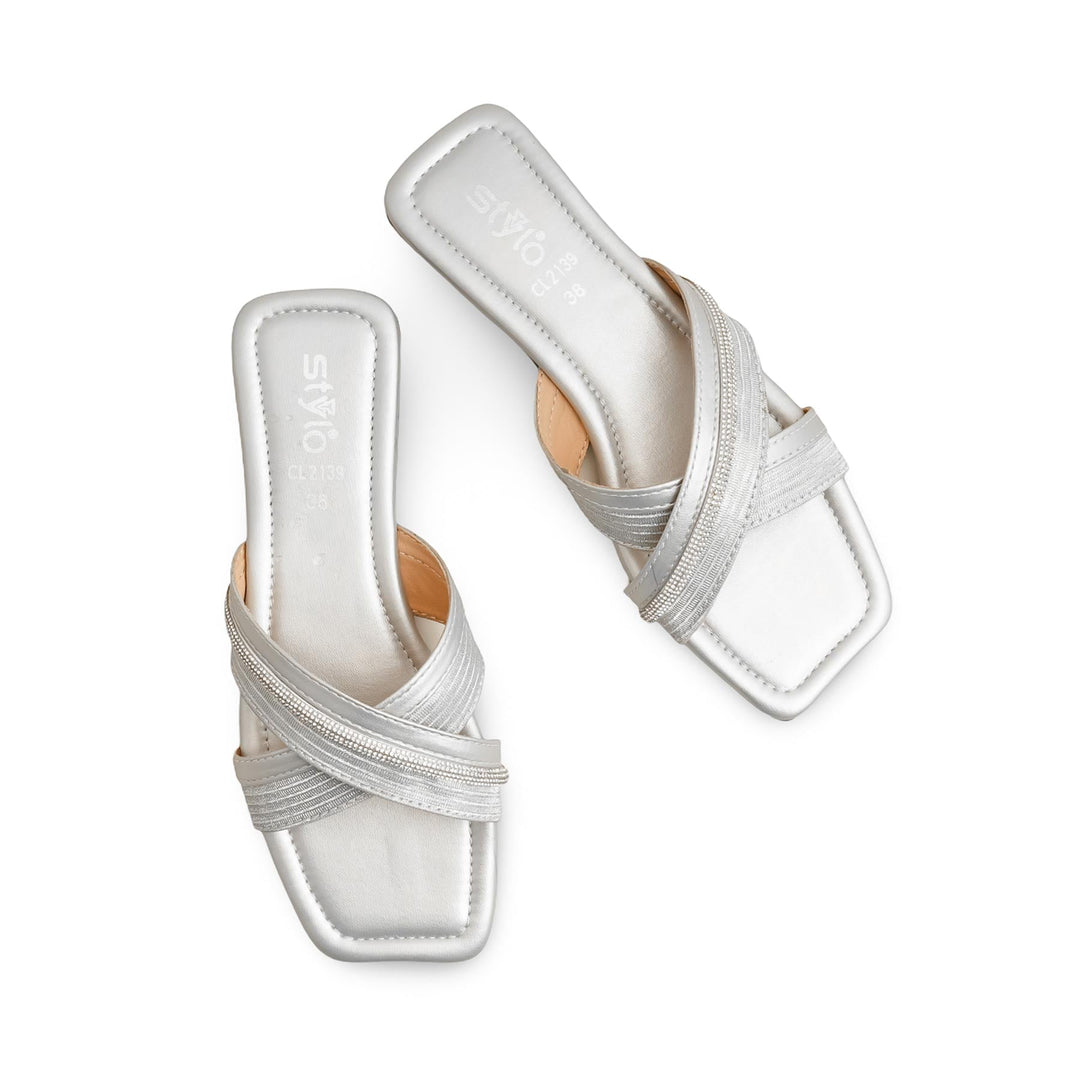 Silver Casual Women Slipper CL2139