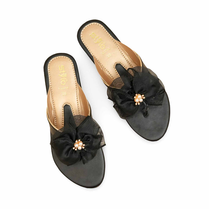 Black Casual Chappal For Ladies CL2141
