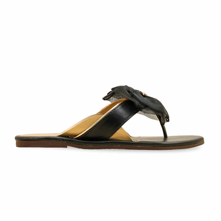 Black Casual Chappal For Ladies CL2141