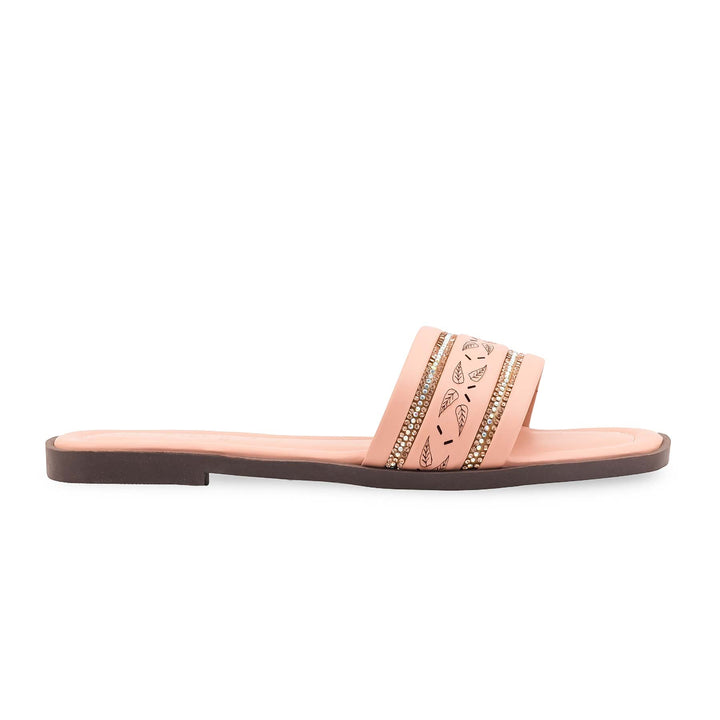 Peach Casual Slipper For Ladies CL2163