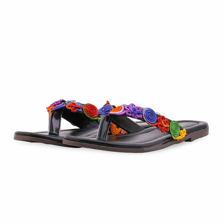 Black Casual Chappal For Women CL2175
