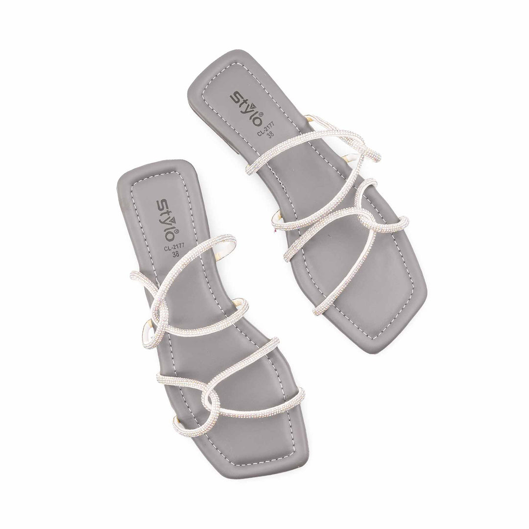 Grey Casual Slipper For Ladies CL2177