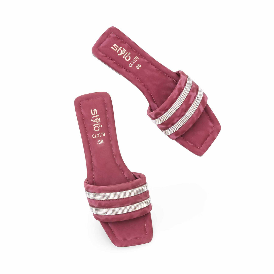 Maroon Casual Slipper For Women CL2179