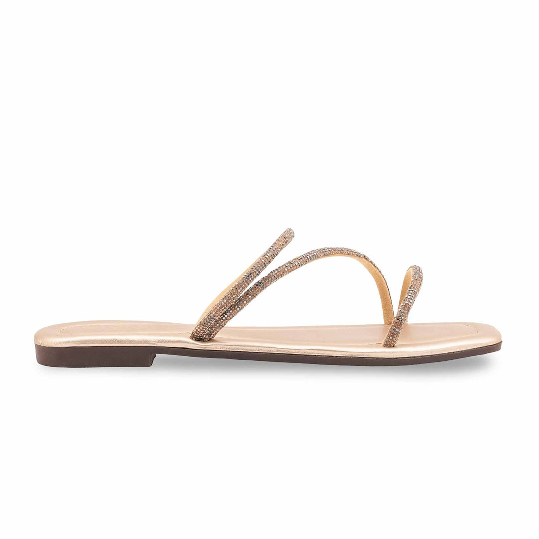 Golden Casual Slipper For Ladies CL2185