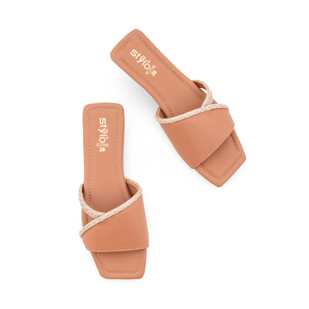 Brown Casual Slipper For Women CL2186