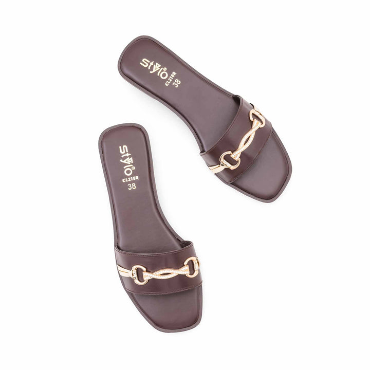 Coffee Casual Slipper For Women CL2189