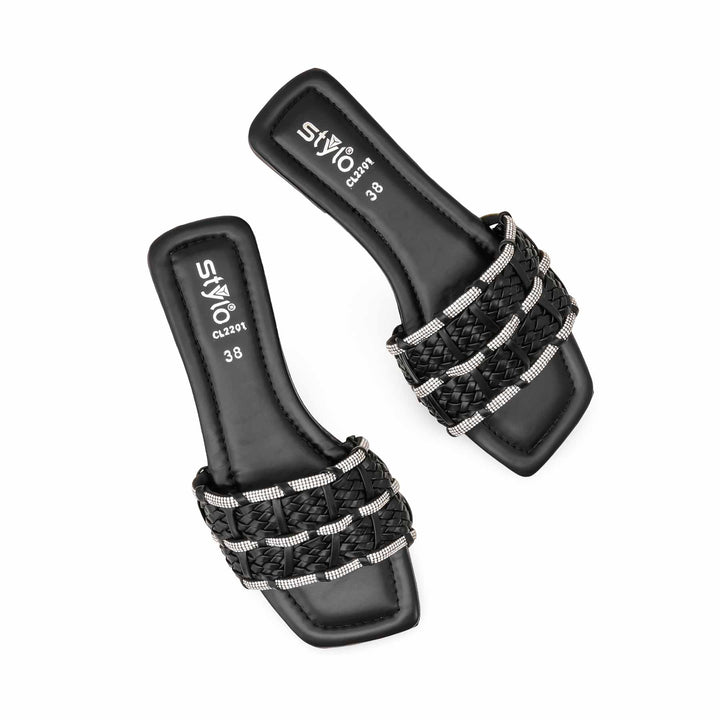 Black Casual Chappal For Ladies CL2201