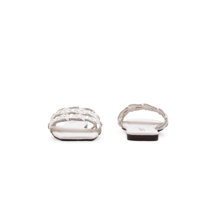 White Casual Slipper For Women CL2201