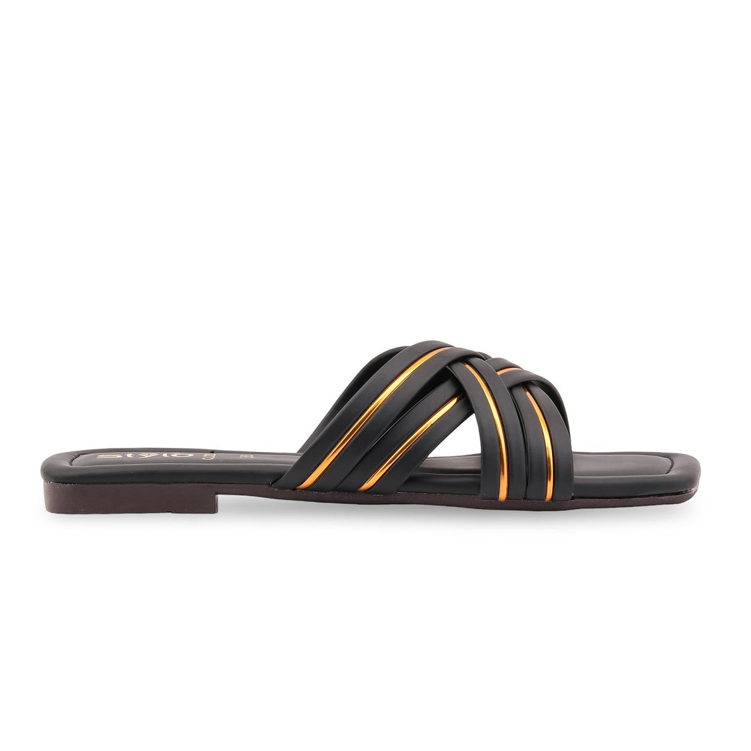 Black Casual Slipper For Ladies CL2202