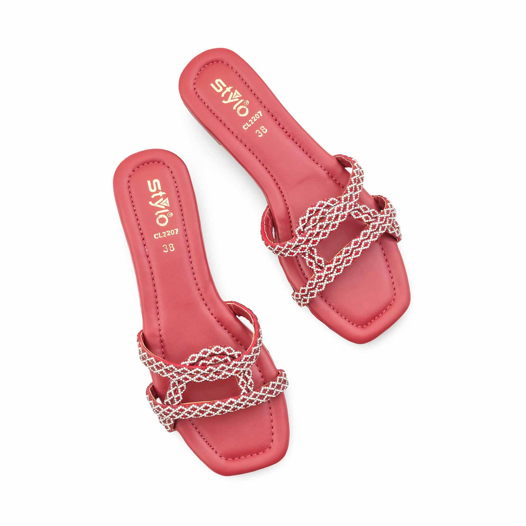 Maroon Casual Slipper For Women CL2207