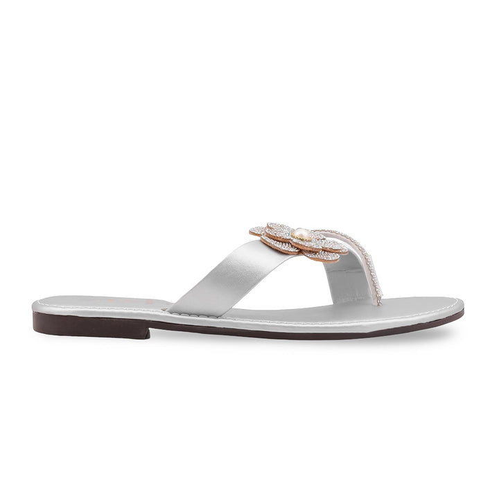 Silver Casual Chappal For Women CL2208