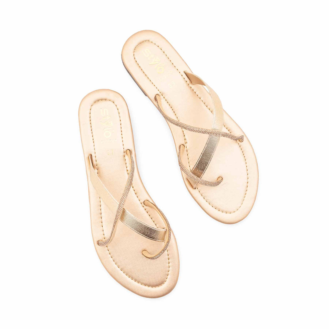 Golden Casual Chappal For Women CL2209