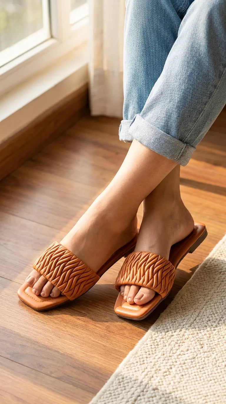 Tan Casual Slipper For Women CL2212
